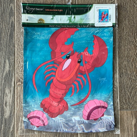 NWT  Garden Flag Lobster Welcome - Picture 1 of 3